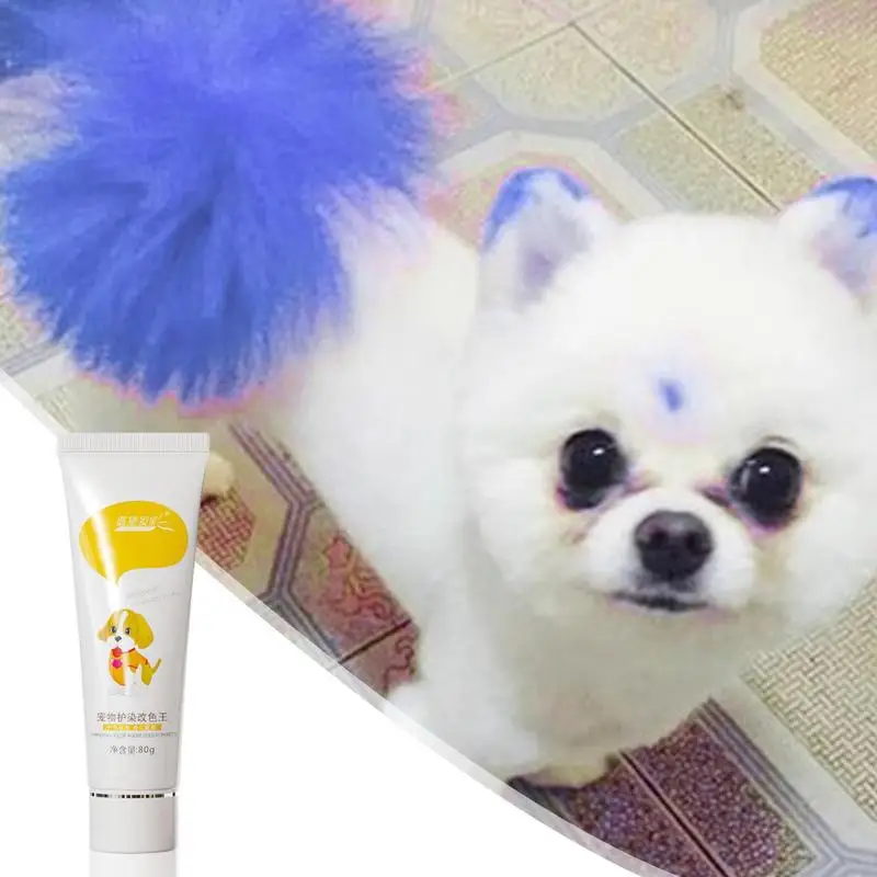 Dog Hair Dye Pet Dog Cats Animals Hair Bright Coloring Dyestuffs Dyeing Cream Fruit Aroma Hair Coloring Dye Cream For All Pets