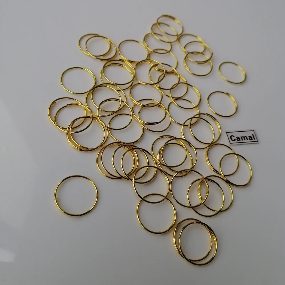 

Camal 100pcs Gold 13mm/0.51inch Ring Connectors Octagonal Beads Pendent Prisms Hanging Connecting Lamp Chandelier