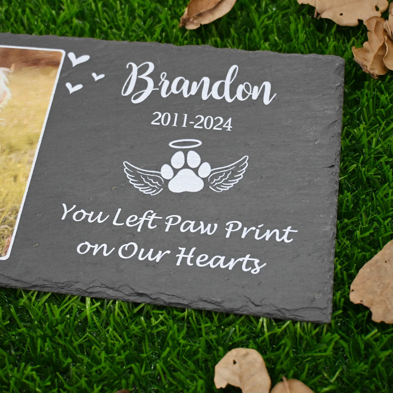 Personalized Pet Memorial Stone, Large Memorial Garden Stone Printed with Photo, Pet Loss Gifts, Dog Cat Memorial Gift