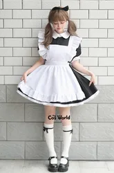 S-4XL Japanese Lolita Alice Maidservant Maid Restaurant Apron Dress Uniform Outfits Anime Cosplay Costume