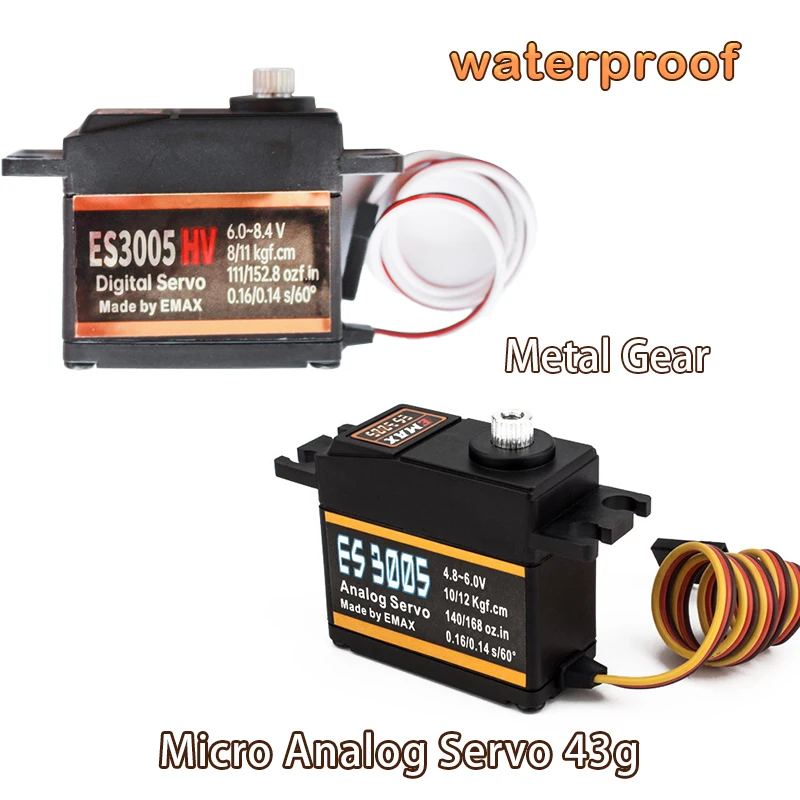 

ES3005 Micro Analog Servo 43g Metal Gear 4.8V-6.0V for DIY Drones Airplane Aircraft Car Robot Accessories RC Servos Model Toys