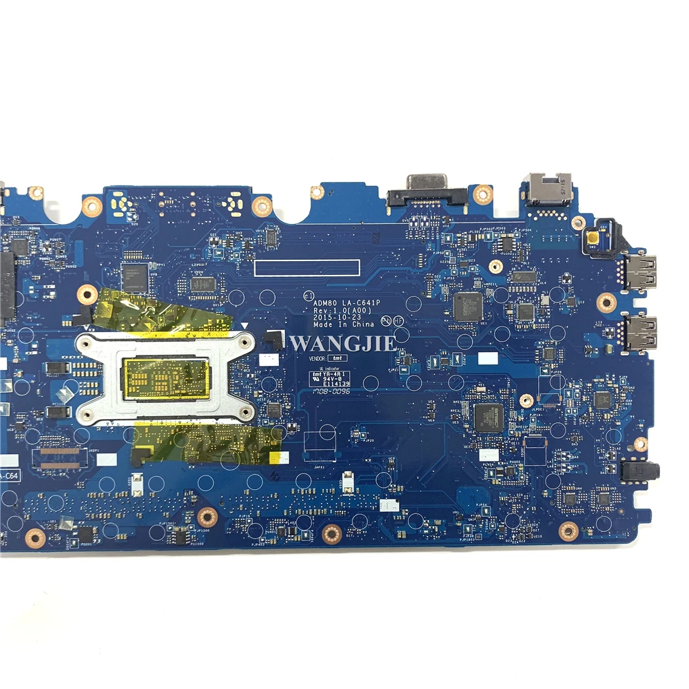 Placa-mãe portátil para Dell Latitude, ADM80 LA-C641P, Dell Latitude E5570, 5570, CN-0JGMFT, 0MJJCK 03MCRF com I5-6200U CPU, DDR4 100% de trabalho