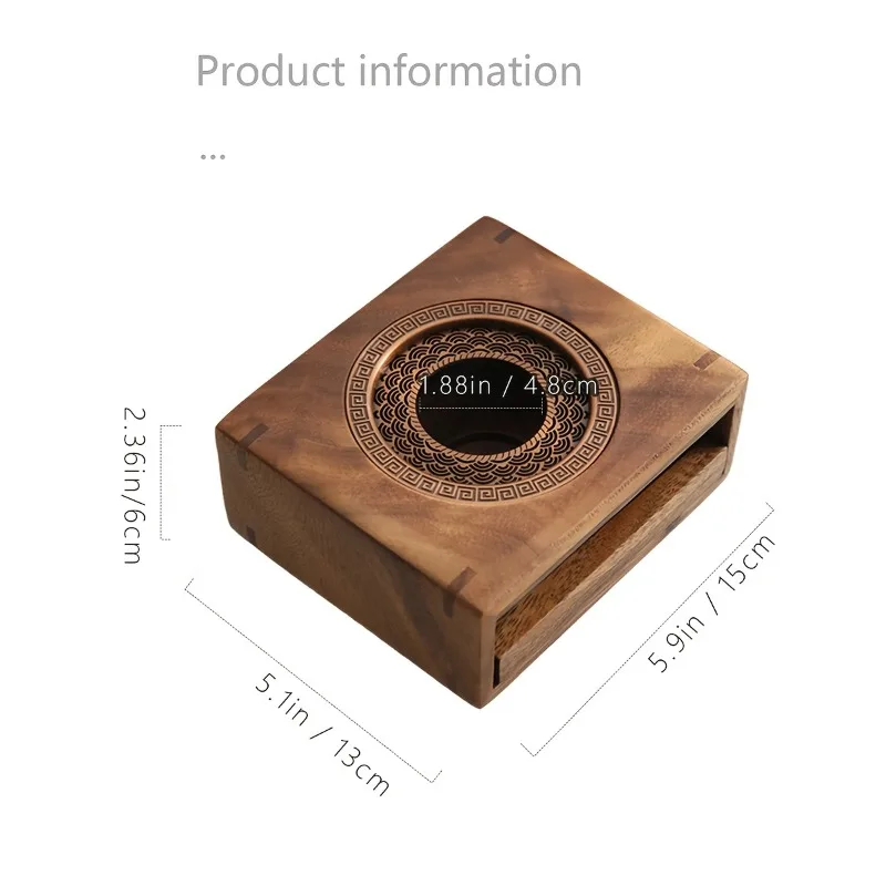 1pcs Walnut Wood Tea Warmer with Candle Heater Base for Hotel Restaurant Use - Wood Tea Heater Home Desktop Decoration