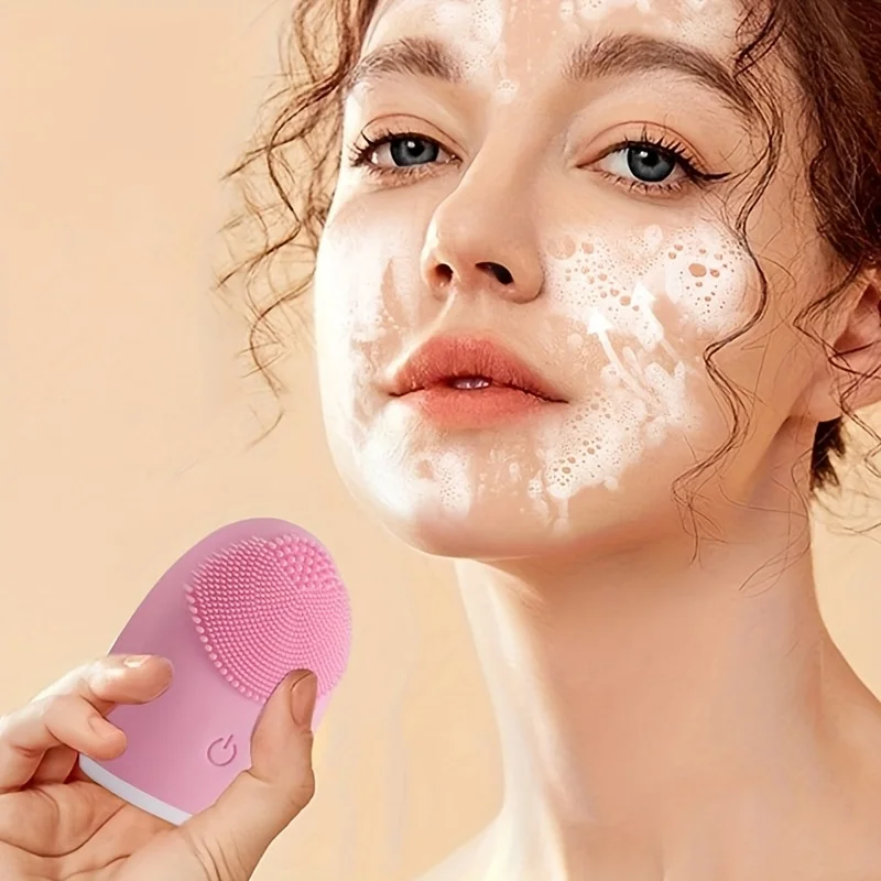 الكهربائية سيليكون منظف للوجه مدلك العناية بالبشرة جهاز تدليك جهاز تجميل الاهتزاز تنظيف المسام الخليط المقدمة الذاتية #1