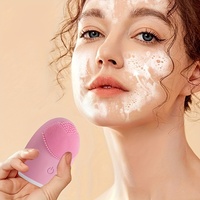 Electric Silicone Facial Cleanser Massager Skincare Massage Tool Beauty Machine Vibration Cleaning Of Pores Self Provided Batter