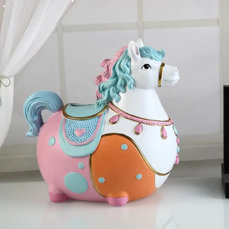 Cartoon Horse Money Boxes Chinese Style Creative Design Cheap Cute Luxury Unique Piggy Bank Aesthetic Hucha Room Decorations