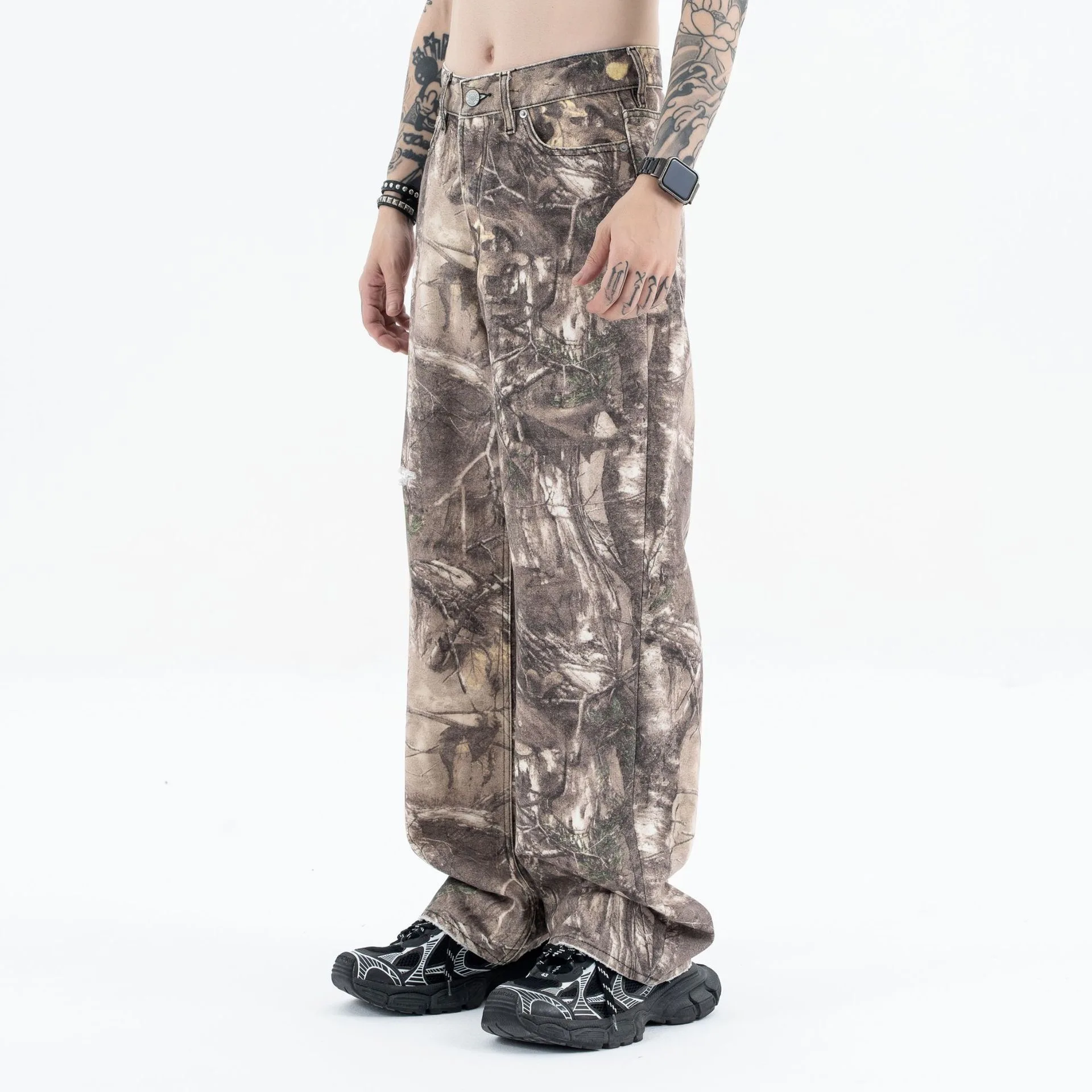 2024AW dry wood camo jeans