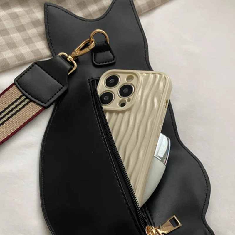 Cartoon black Cat Bags Adjustable Shoulder Strap Women Bag Fashion Cross Body Handbag Crossbody Chest Bags Female Shoulder Bags