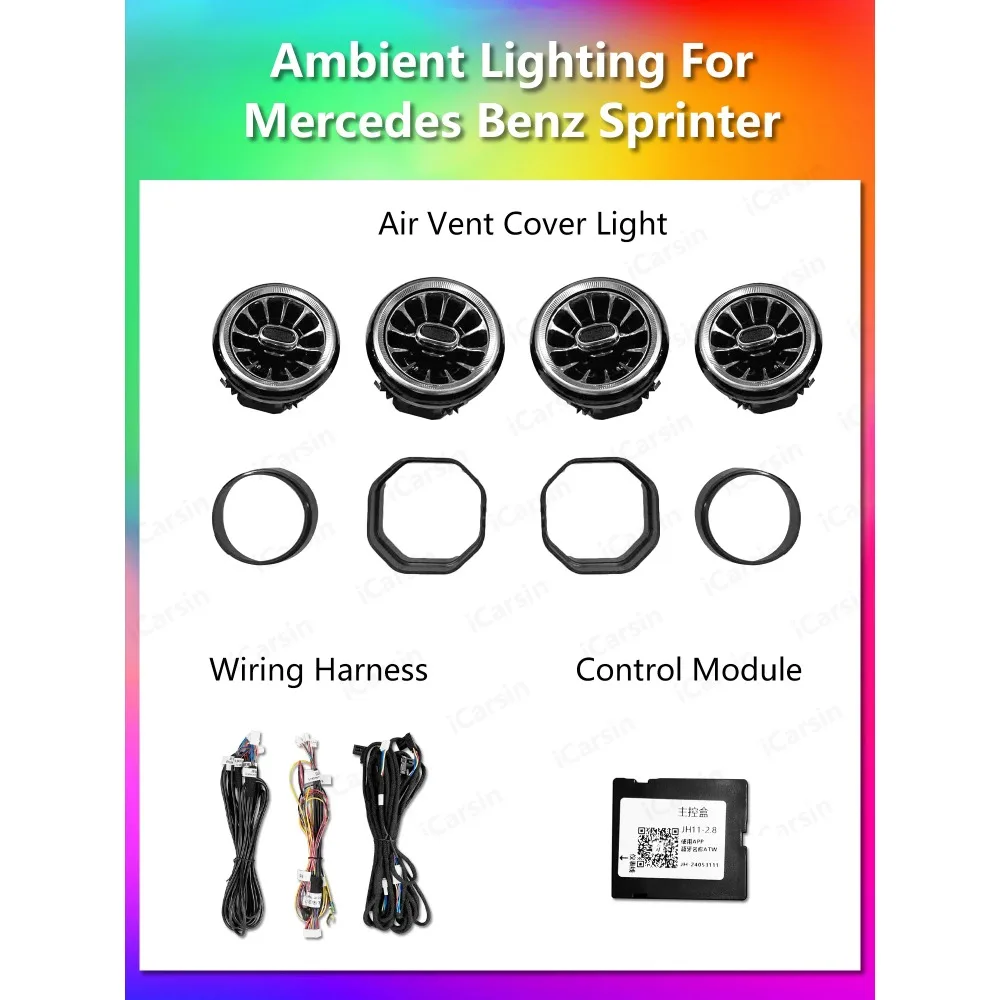 

Upgrade LED Outlet Air Car Interior Ambient Lighting for Mercedes Benz Sprinter W907 2019-2025 Airvent Decoration Accessories
