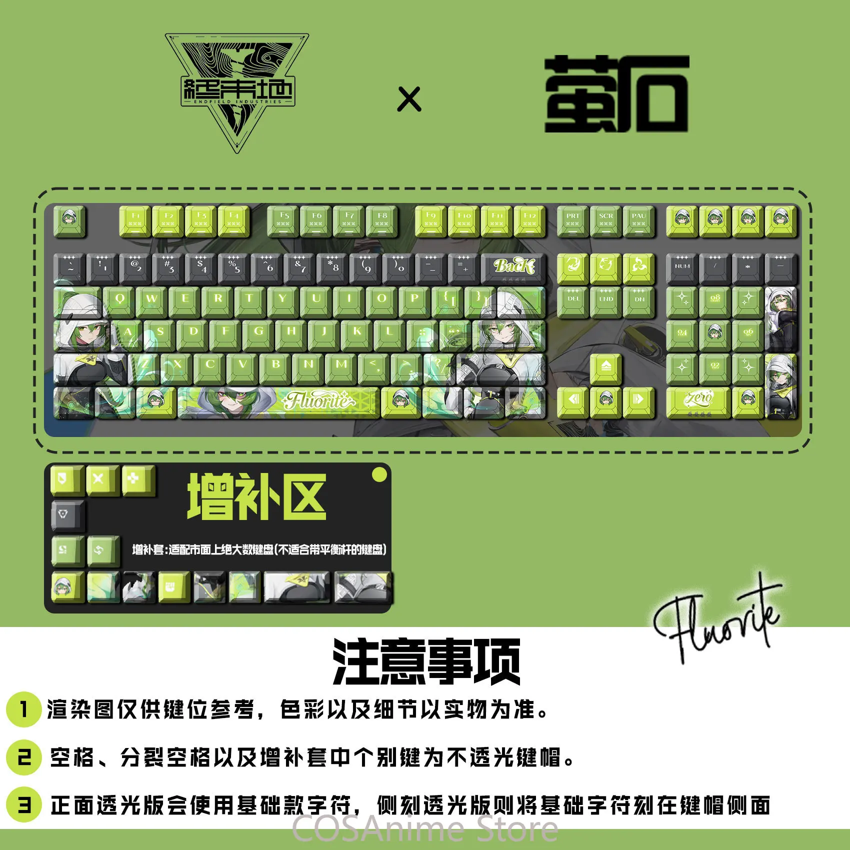 

Флюоритовые кейкапы Arknights: Endfield Game для косплея, профиль PBT, термосублимация, для механических клавиатур, подарок для фанатов