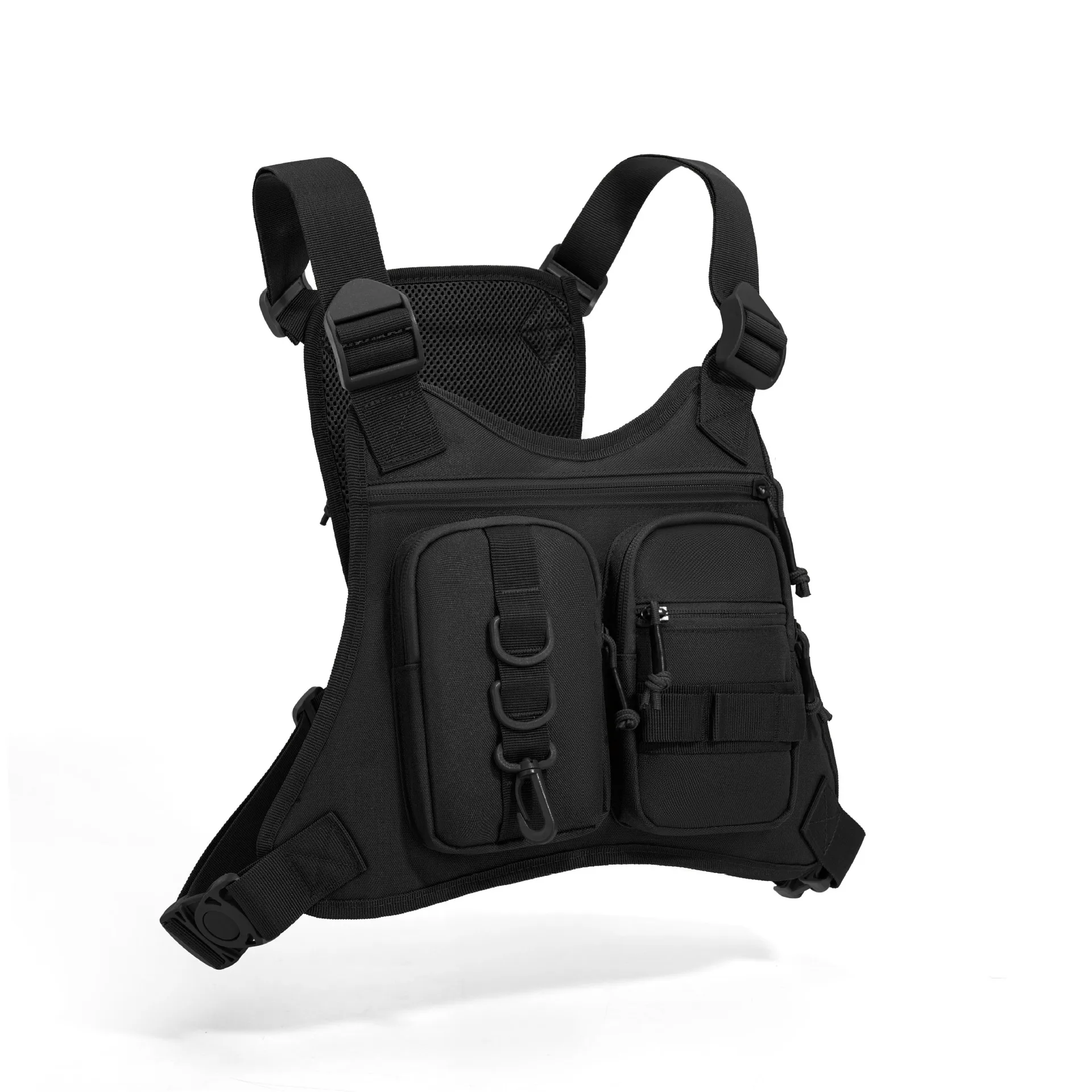 Nylon camouflage tactical chest bag for men - durable cycling chest strap bag for weight reduction - waterproof jacket bag