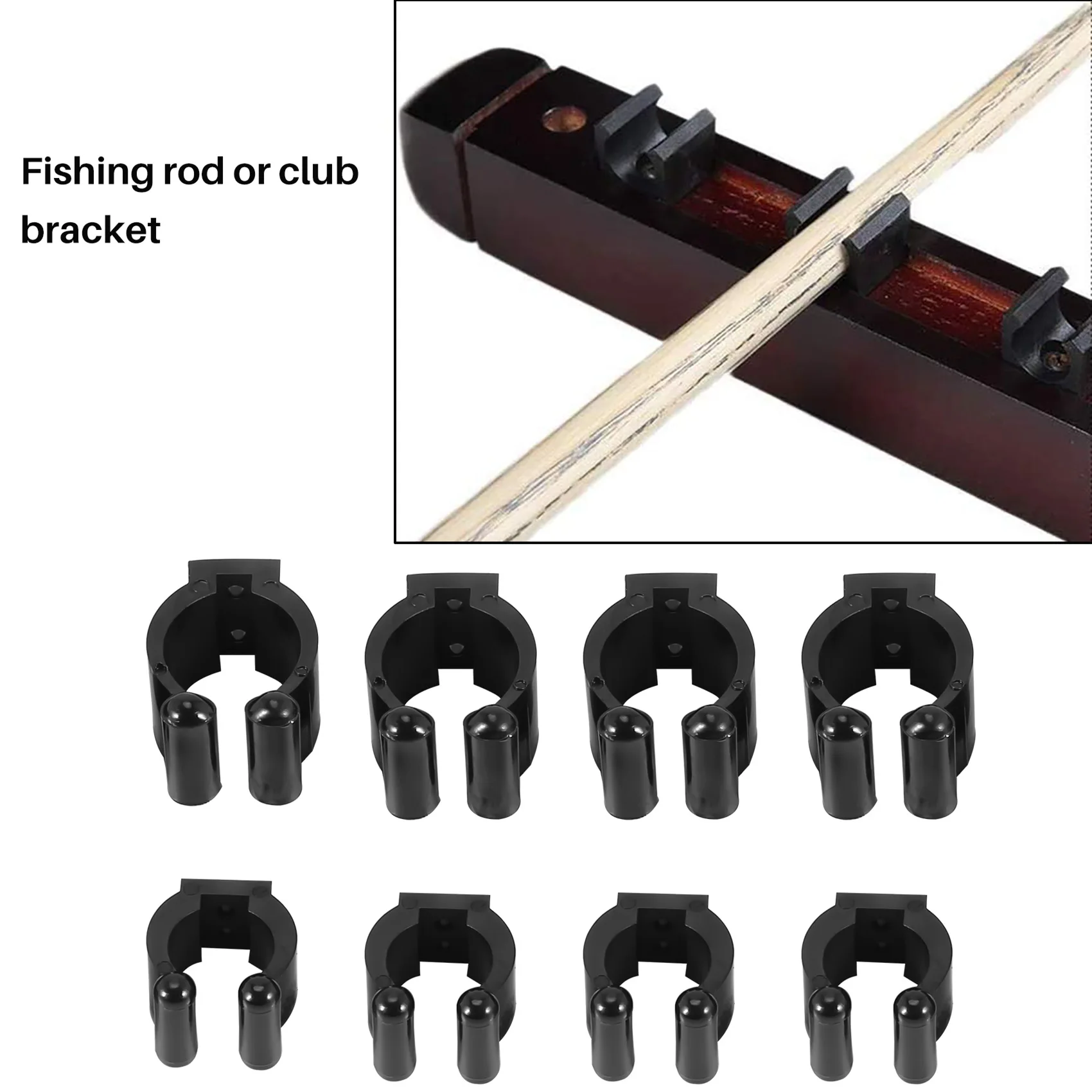 A89E-12 Pieces Regular Fishing Pole Rod Holder Storage Clips Rack 2 Style & 6 Pcs Each Style- Big For Hold Handle, Small For Hol