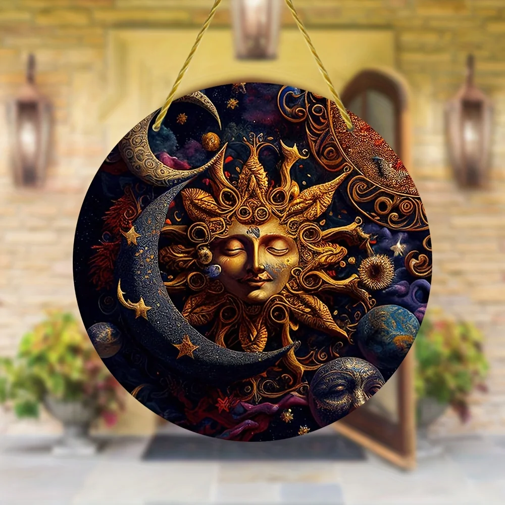 8x8in sol celestial, lua e estrelas decoração de parede acrílica – design clássico elétrico para ambiente doméstico, casa, quarto, cena, festa de feriado