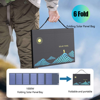 1000W Solar Panel Portable Folding Bag USB+DC Output Solar Charger Outdoor Power Supply for Home Mobile Phone Power Generator