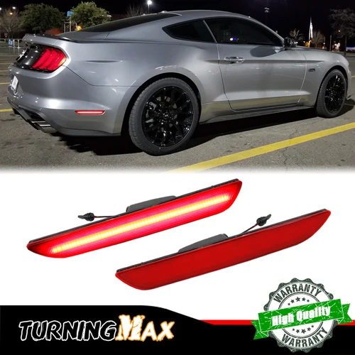 Para 2015-2023 Ford Mustang rojo/blanco guardabarros lateral trasero luz de estacionamiento/luces de conducción, lámparas de marcador lateral OEM 12V
