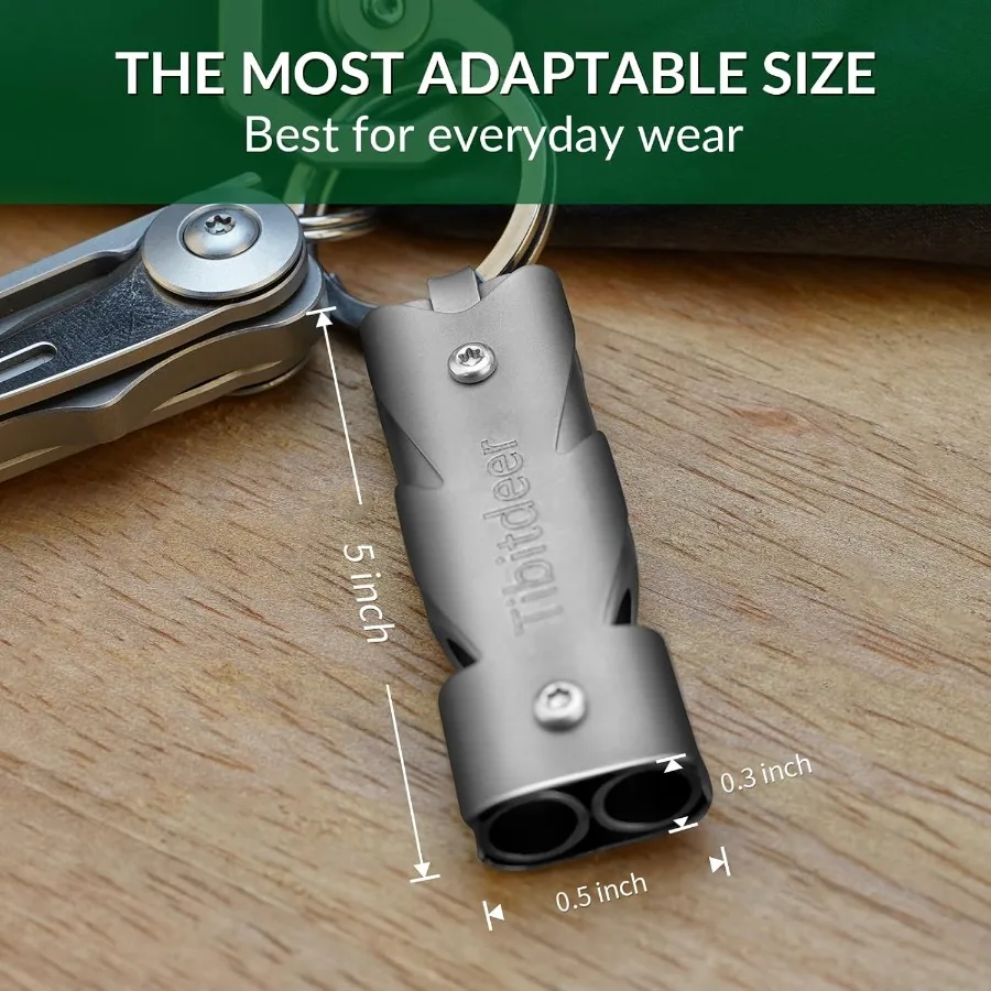 チタン製緊急ホイッスル 120db 安全ホイッスル キーチェーンリング付き アウトドア キャンプ ハイキング ボート バックパッキング 釣り カヤック用