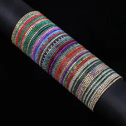 15Pcs/Lot Fashionable Colorful Shiny Elastic Adjustable Women's Bracelets Jewelry Gifts Accessories Randomly Shipped