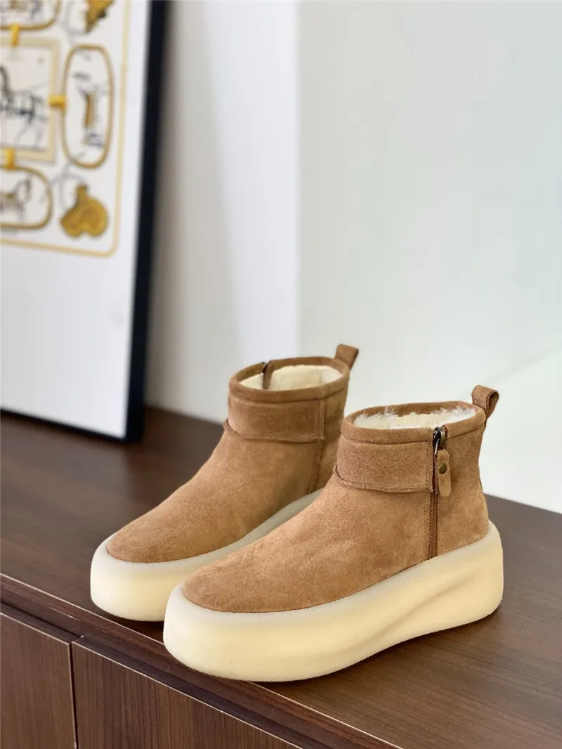 

Женские зимние ботинки Pure Snow Thi Bot, утепленные ботинки, хлопковые ботинки, повседневные ботинки из кожи на меху, Inteated