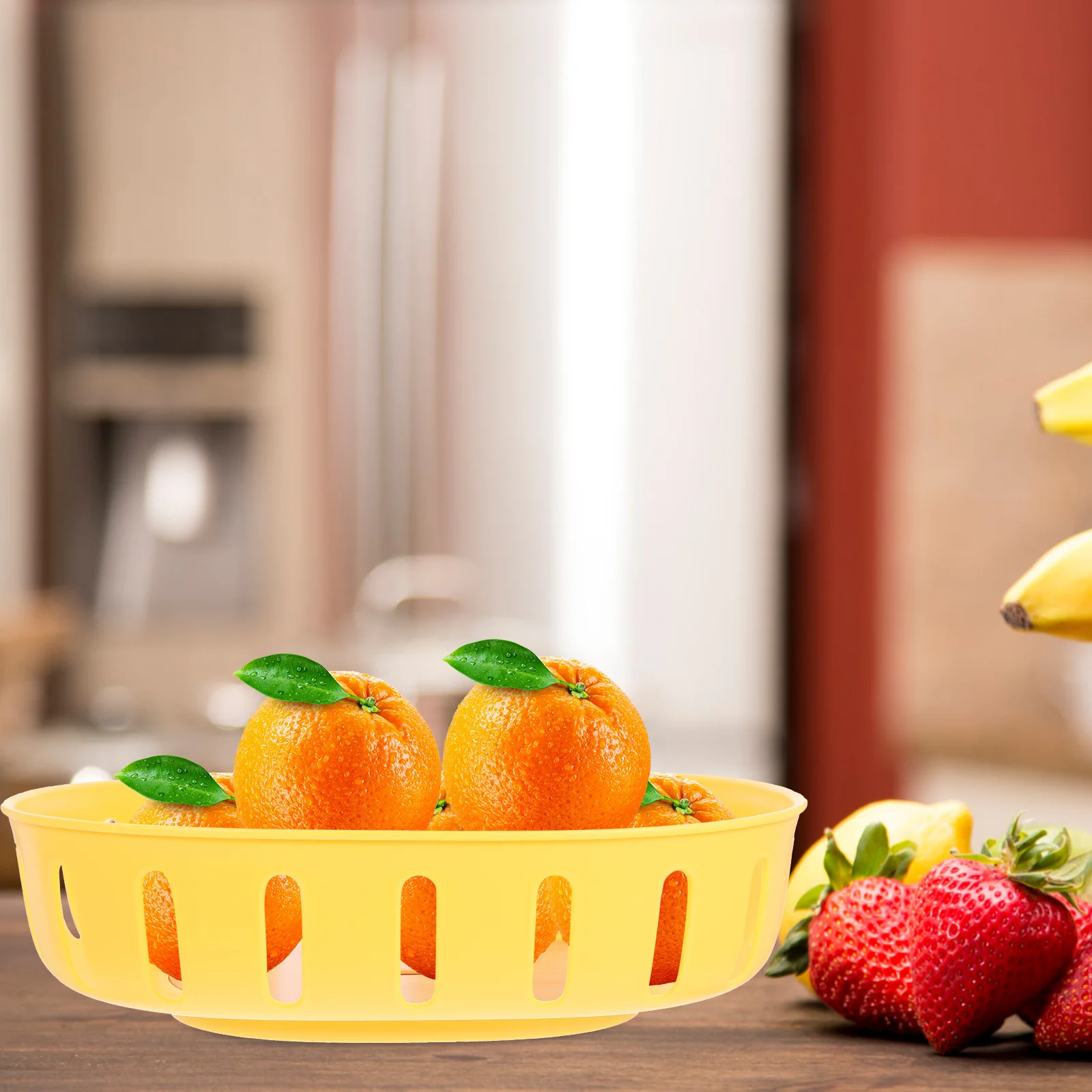 

Snack Storage Large Capacity Hollow Fruit Basket For Kitchen Countertop Drainage Vegetable Washing Basket Multiuse