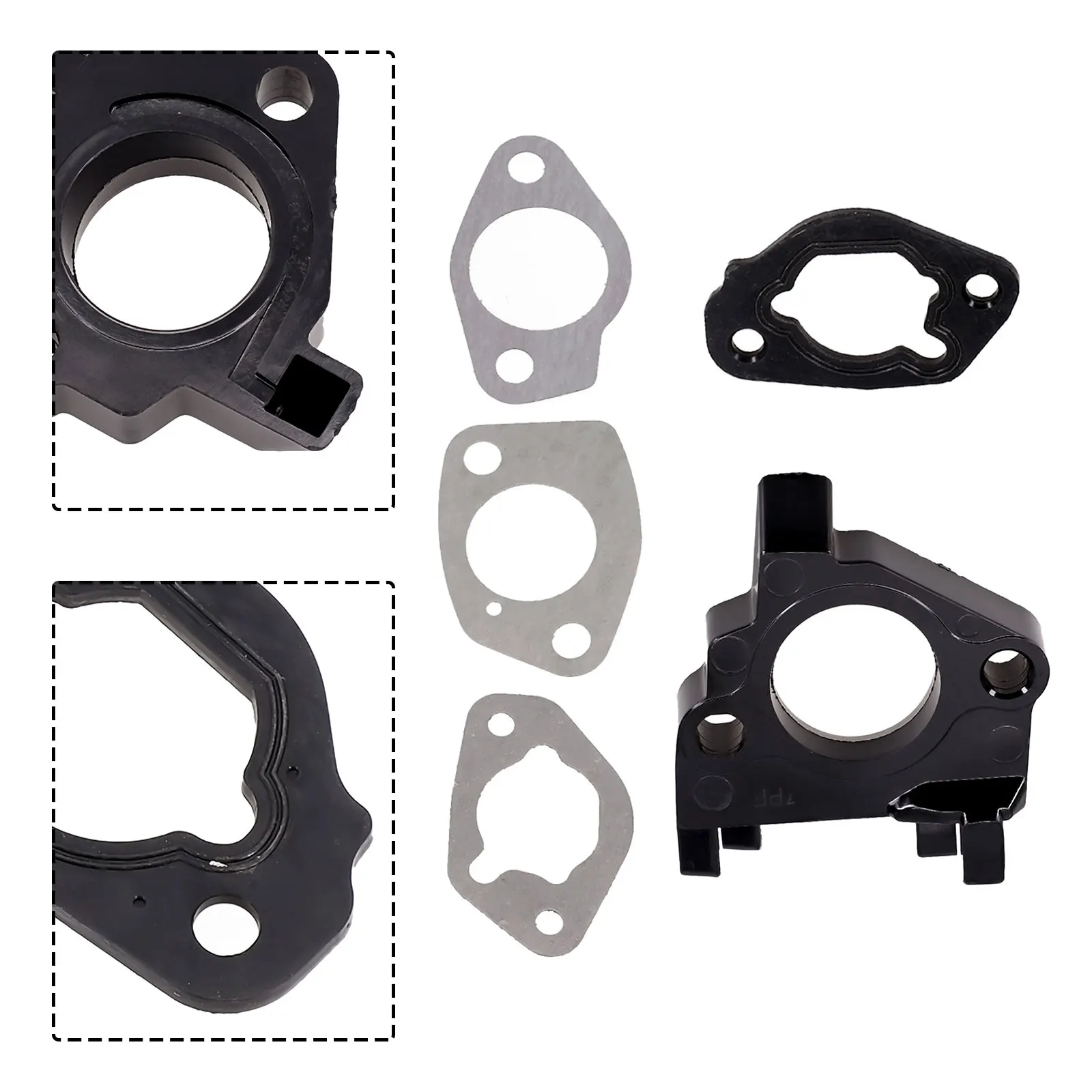 High Performance Carburetor Gasket Set with Spacer and Metal Rubber Sealed Air Box Gasket for Honda GX390 and GX340