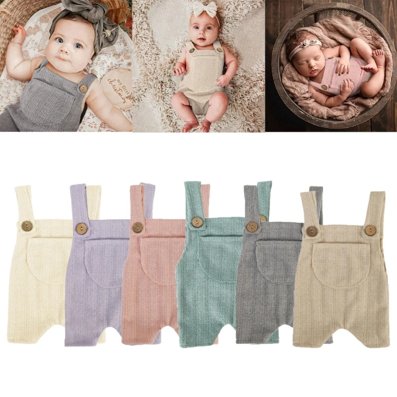 Säuglingsfotografie-Requisiten, kurze Strampler, Hosenträgerhose, Baby-Foto-Overall, Foto-Shooting-Body,