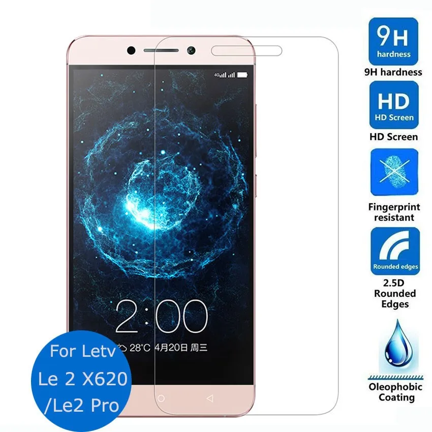 for leeco letv le 2 x620 / le2 pro tempered glass screen protector 0.26mm front 9h safety protective film on letv2 pro x25 guard