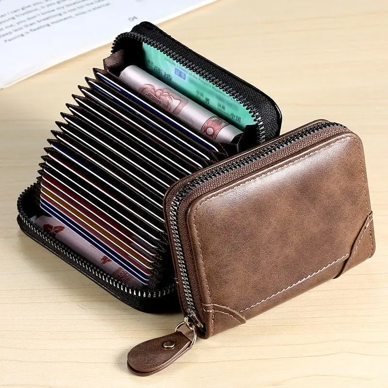 WERLLANDS Premium PU‑Leather Card Pouch Unisex 12/18 Slots Slim Portable Card Storage Case