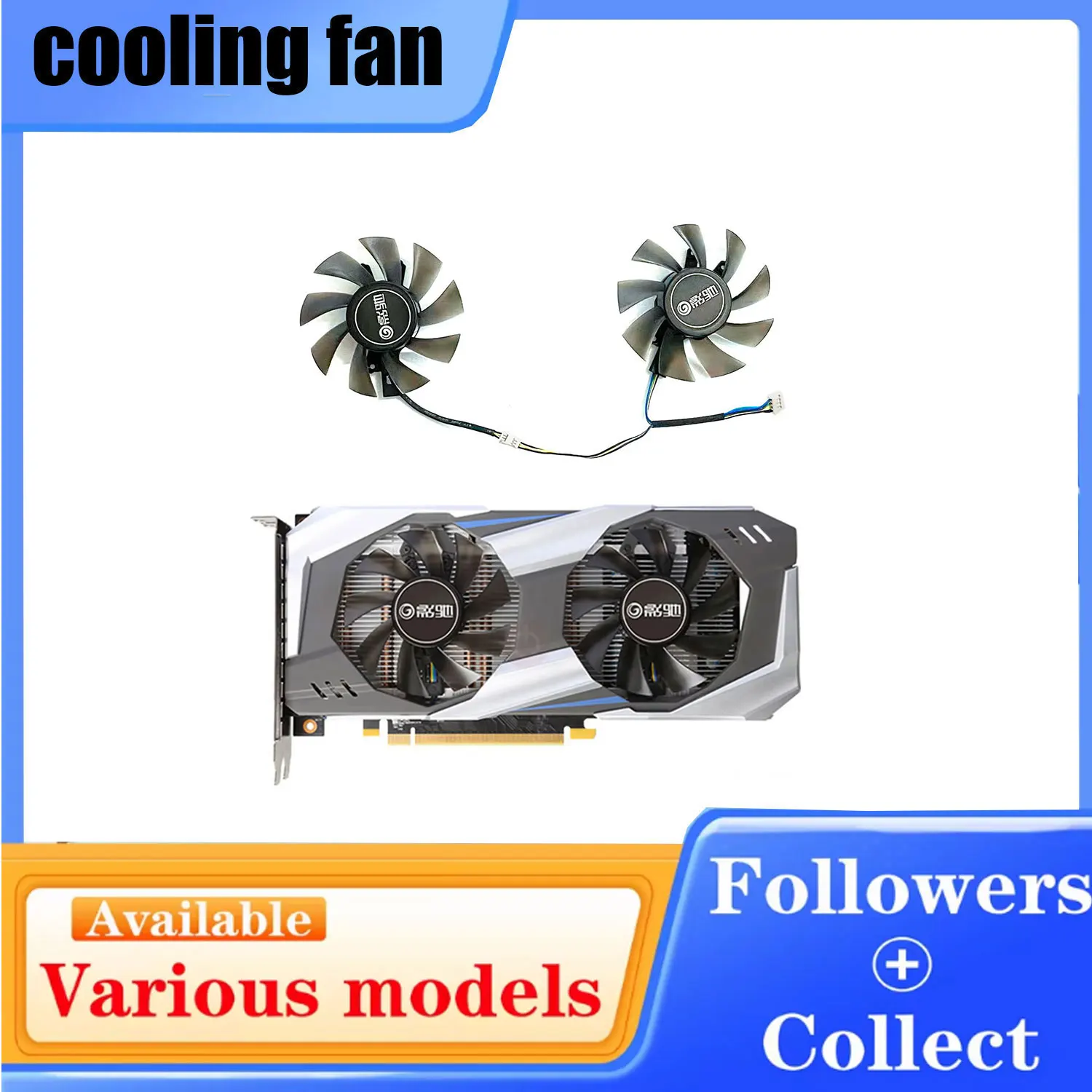 2PCS/lot P106 GA82S2H For GALAX GTX1060 Cooler Fan For KFA2 GeForce GTX 1060 OC Graphics Cards as replacement Fan