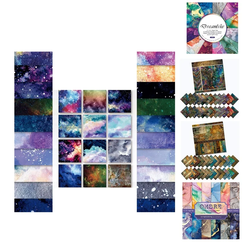 Colorido Mixed Scrapbook Paper Pad, 24 folhas, 6 "x 6"