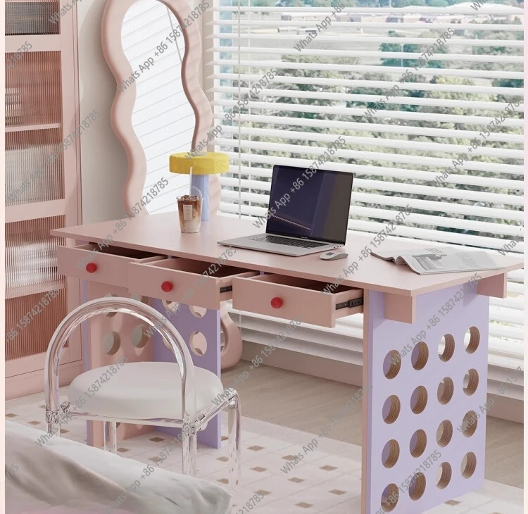 

Contrasting colors study computer desk bedroom writing belt pumping storage desk solid wood desk furniture