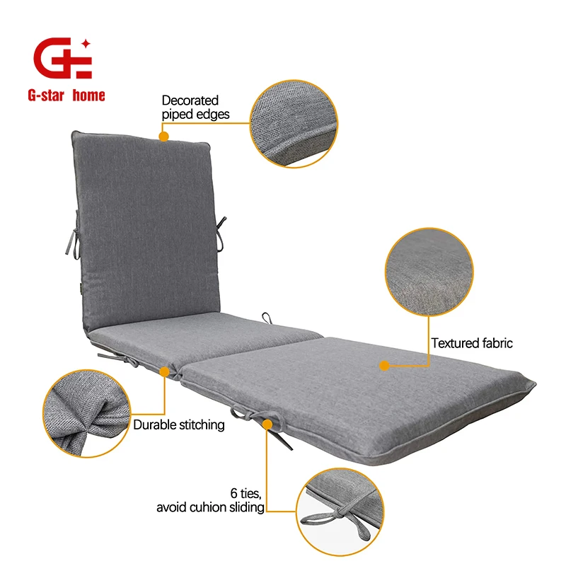 

Hot Selling Modern Design Fabric Beach Chair Cushion for Hotel Living Room Bedroom Wholesale Outdoor Chaise Lounge Chair Cushion