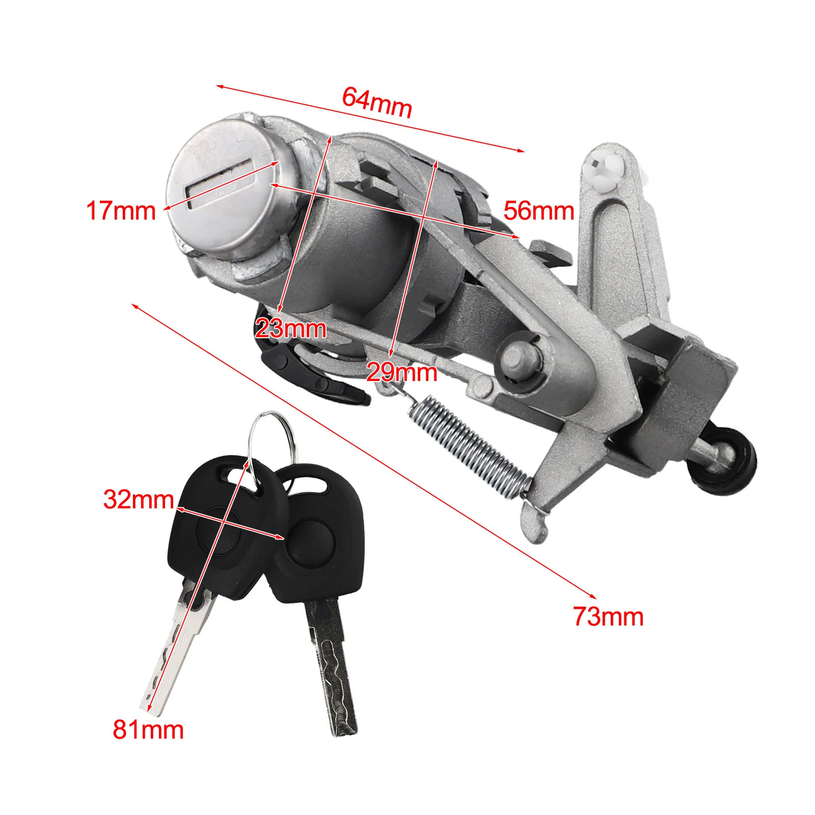 Black Silver Replacement Lock Compatible With Part Number 1J6827297G Easy Installation Without Modifications For MK4