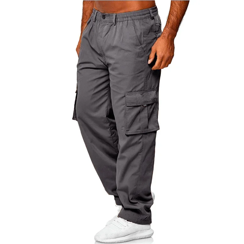 Pantaloni cargo da uomo streetwear pantaloni hip-hop pantaloni Harem alla caviglia in vita elastica pantaloni unisex tascabili casual Harajuku neri