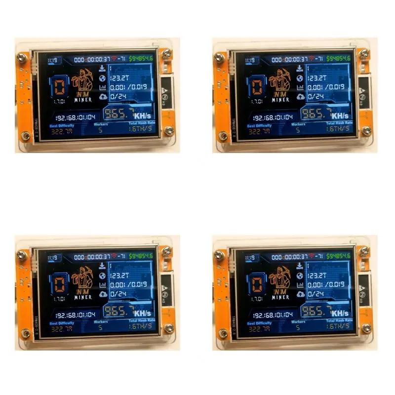 

4X Bitcoin Lucky Miner Nmminer Solo Lottery Nerdminer V2, хешрейт 964KH/S, ESP32, 2,8-дюймовый дисплей, криптомайнер ESP32-2432S028R-ABIU