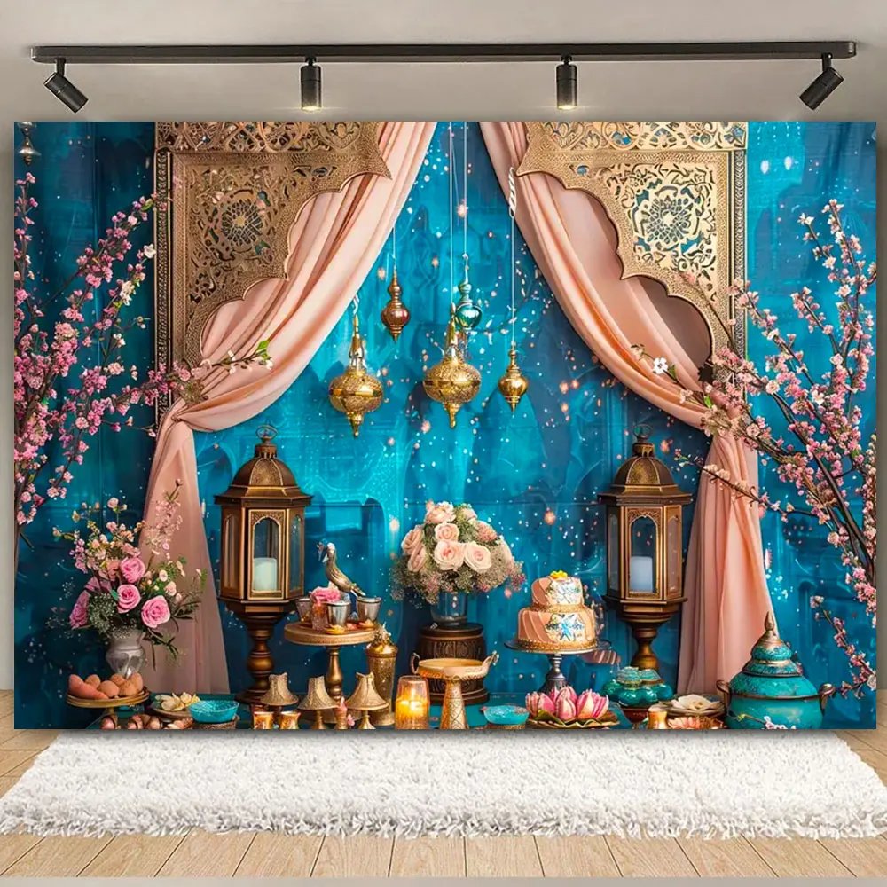 Arabian Moroccan Nights Birthday Party Decor Background Aladdin Photography Backdrop Baby Shower Banner Photo Booth Studio Props