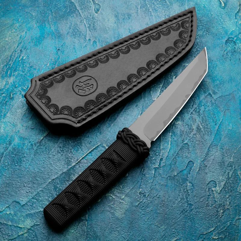 HUANGFU SKD-11 Steel Outdoor Knife Fixed Blade Hiking Hunting Knife Survival Rescue Knife Self Defense Knife Gift for Men