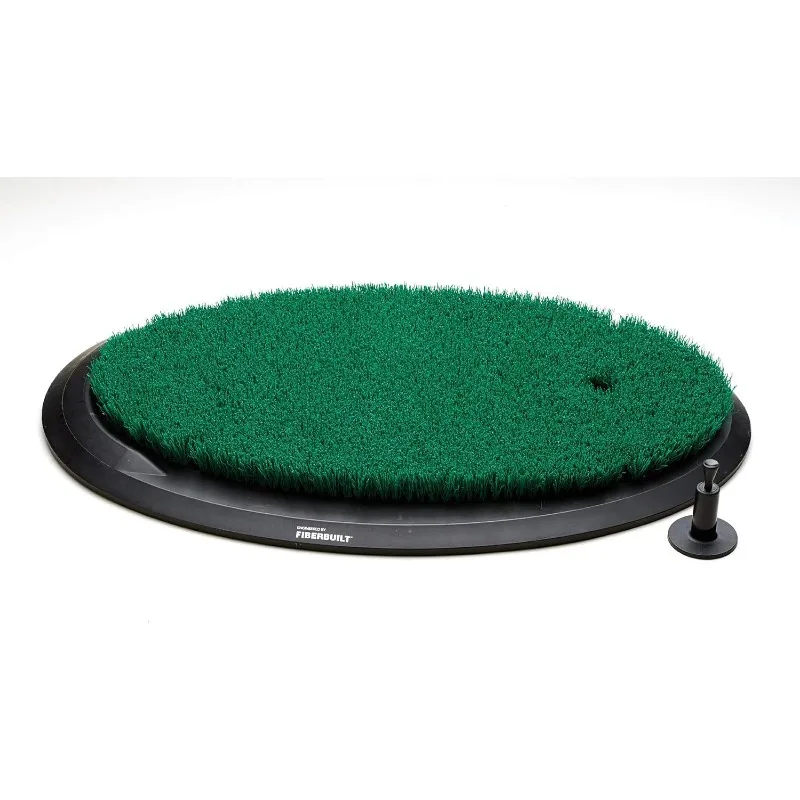 

Flight Deck Golf Hitting Mat Oval Shape Outdoor/ Indoor Real Grass-Like Performance Golf Mat with Durable Adjustable Height Tee