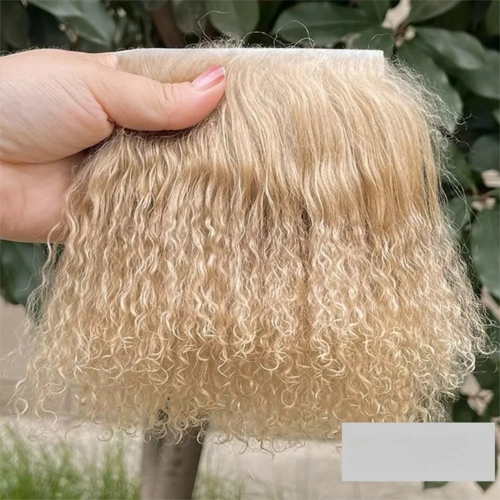 Trendy Mongolia Fur Sheepskin Wool Extensions Hair Row Durable Lamb Fur Pelt DIY Wig Doll Wig 5*10cm Doll Hair BJD Dolls