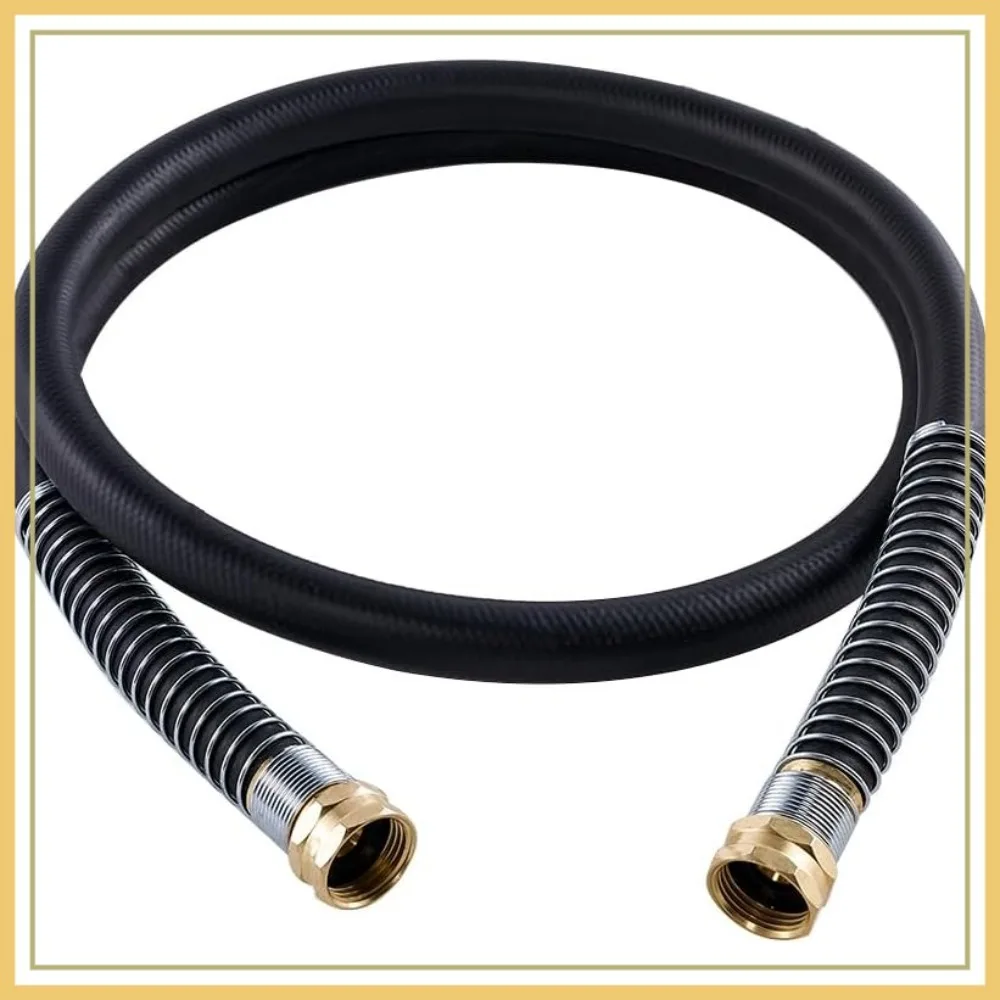 

5ft x 5/8" Heavy Duty Short Water Hose, Female to Female Fittings, 5-Layer Braided, 1000PSI Burst, 300PSI Working, Black