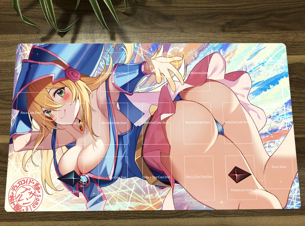 

YuGiOh Dark Magician Girl TCG CCG Playmat Trading Card Game Mat Table Desk Gaming Play Mat Rubber Mousepad Mouse Pad 60x35cm