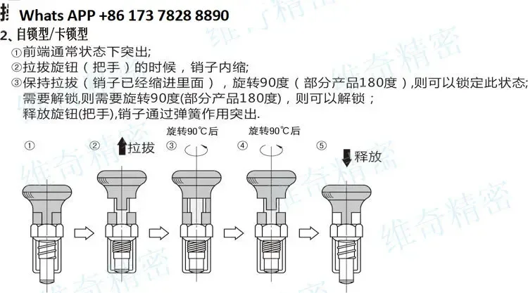 Positionierungsschraube für Indexierungsstift, VCN210, Federzugstift, elastischer Kolben, Schnellverriegelungsstift, Knopfkolben