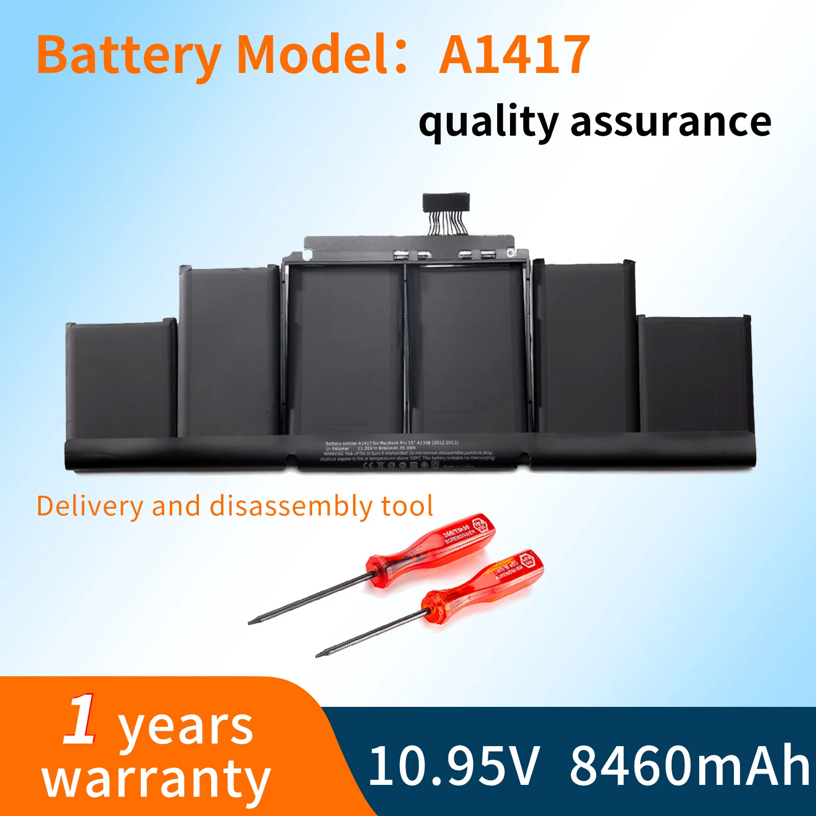 

BVBH A1417 Laptop Battery for Apple A1398 (2012 Early-2013 Version) for MacBook Retina Pro 15" fits ME665LL/A ME664LL/A