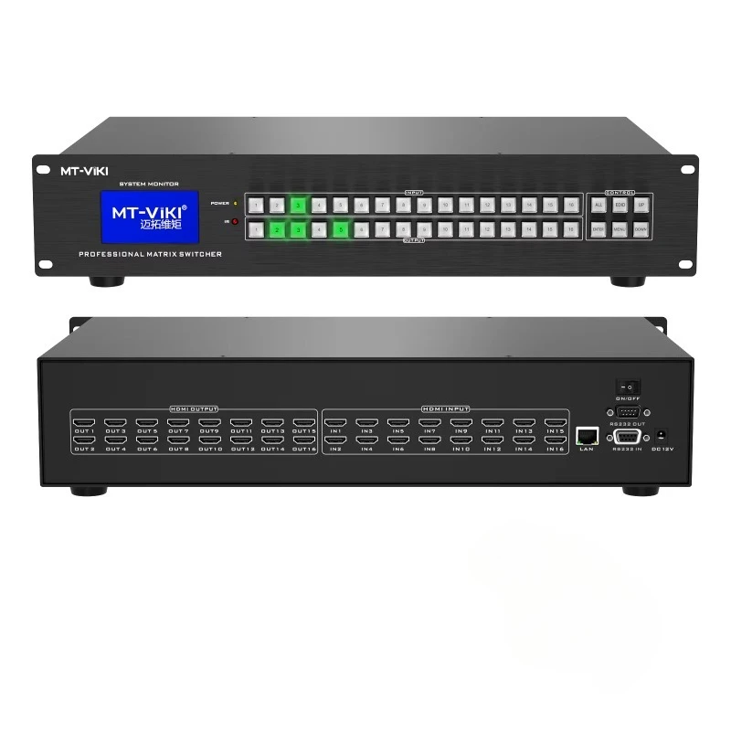 2U 4K HDMI Matrix Switch 16x16 with Web GUI, Available for 4x4 8x8 8x16 16x16 32x32 36x36 72x72