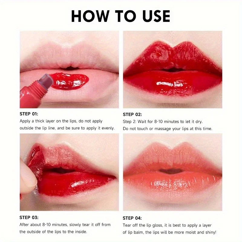 Peel Off Lipgloss Dye Tattoo Getint Waterdicht Langdurig Non-stick Cup Afscheurbare vloeibare lippenstift Cosmetisch