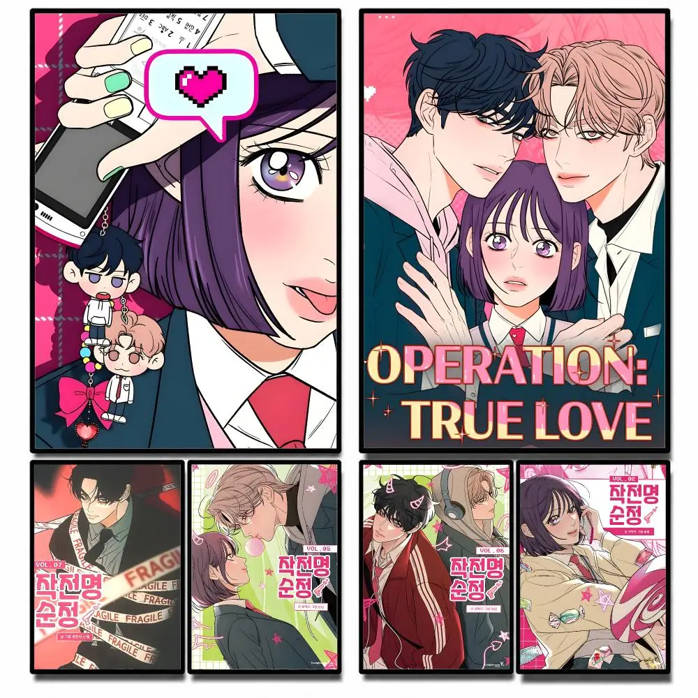 Webtoon Operation True Love  Poster High-definition  stickers, suitable for bedroom, living room, home decoration