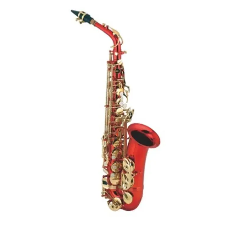 

Red Colour Professional Alto Saxophone Wholesale Factory Price Custom Brass Material Custom logo Wind Music Instruments Alto Sax
