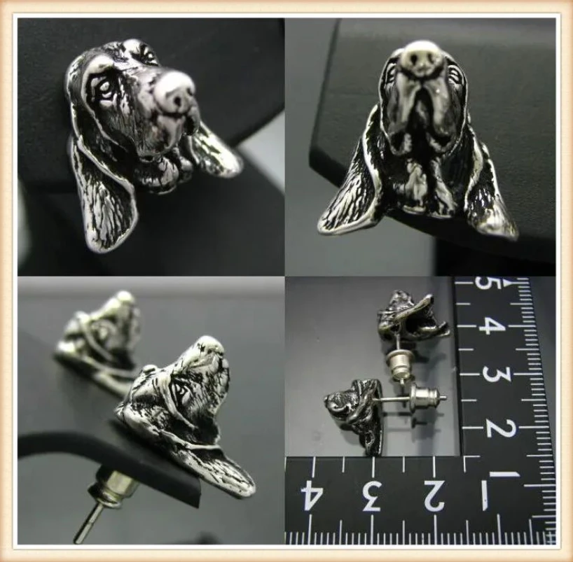 Hippie Basset Hound Earring view 3