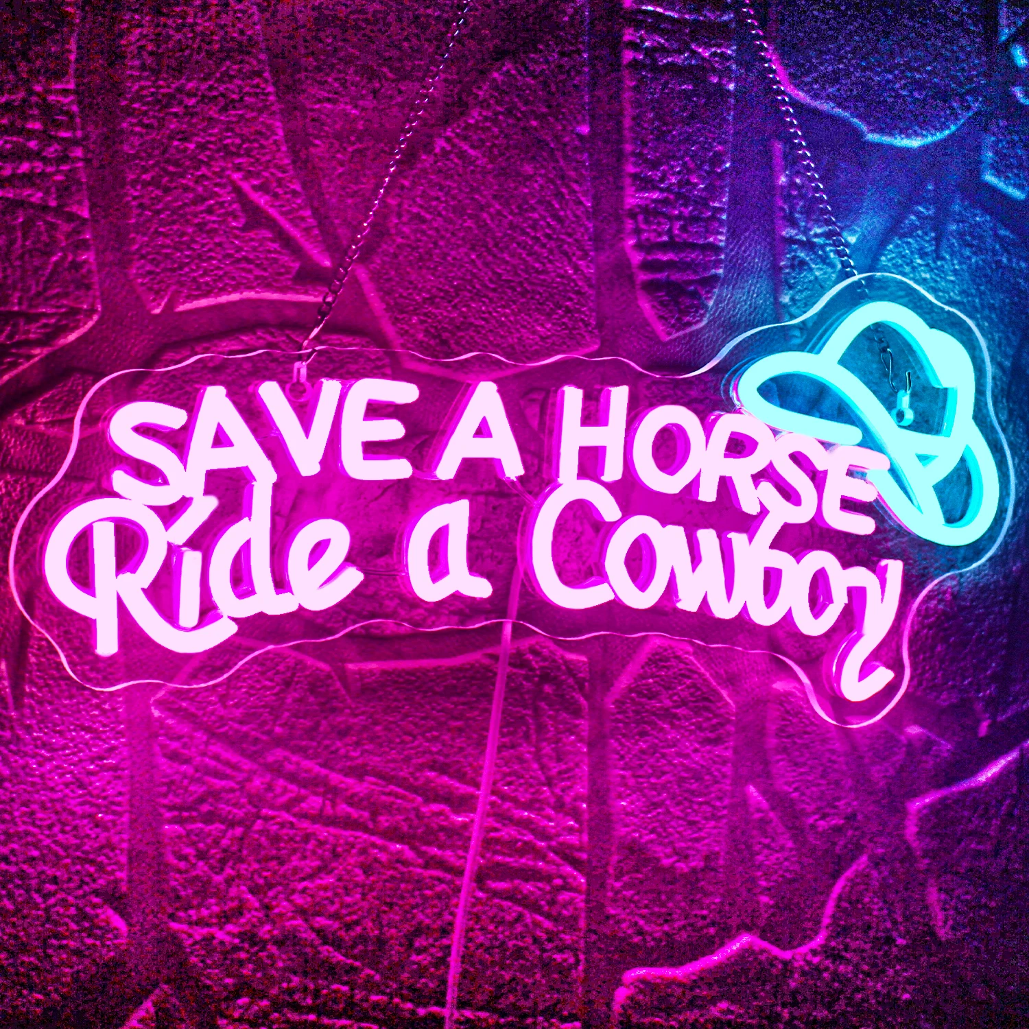 

Save A Horse Ride A Cowboy Neon Signs Dimmable Led Wall Lights USB Powered For Bedroom Party Office Hotel Bar Cafe Art Decor