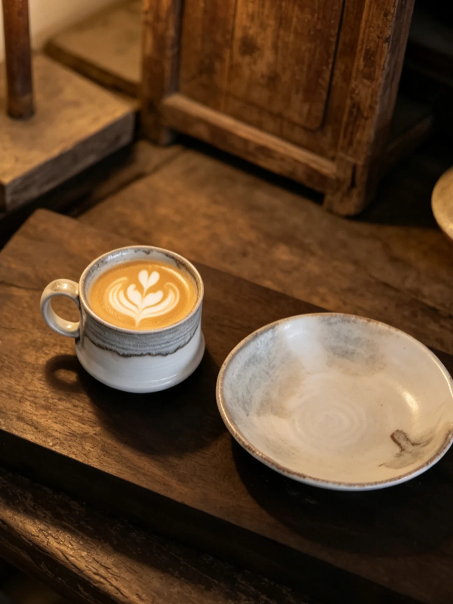 High Aesthetic Value Ceramic Coffee Cup White Underglaze Design Style Retro Texture Pattern Single Ear Handle for Coffee Shop