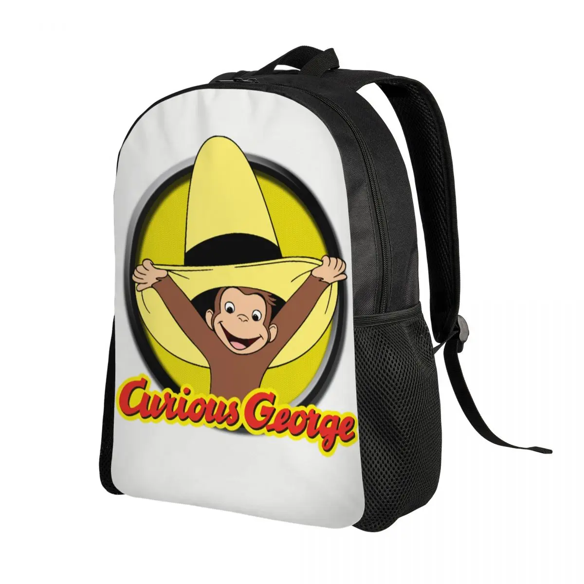 

Милый забавный рюкзак Curious George для женщин и мужчин, школьная сумка для студентов колледжа, подходит для 15-дюймового ноутбука, коричневые сумки с изображением обезьяны